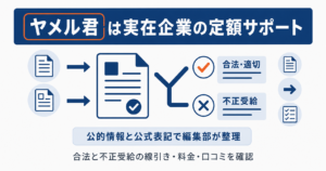 ヤメル君が実在企業の定額サポートである点と、合法と不正受給の線引き・料金・口コミの確認ポイントを中立に整理したもの